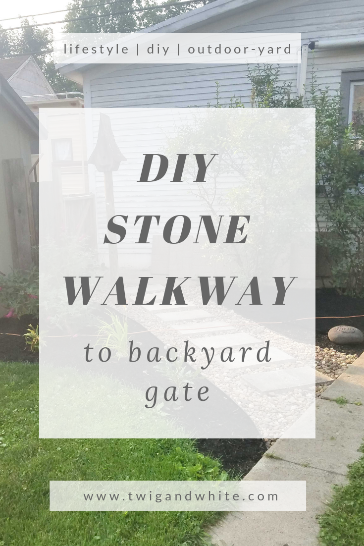 diy stone walkway in backyard
