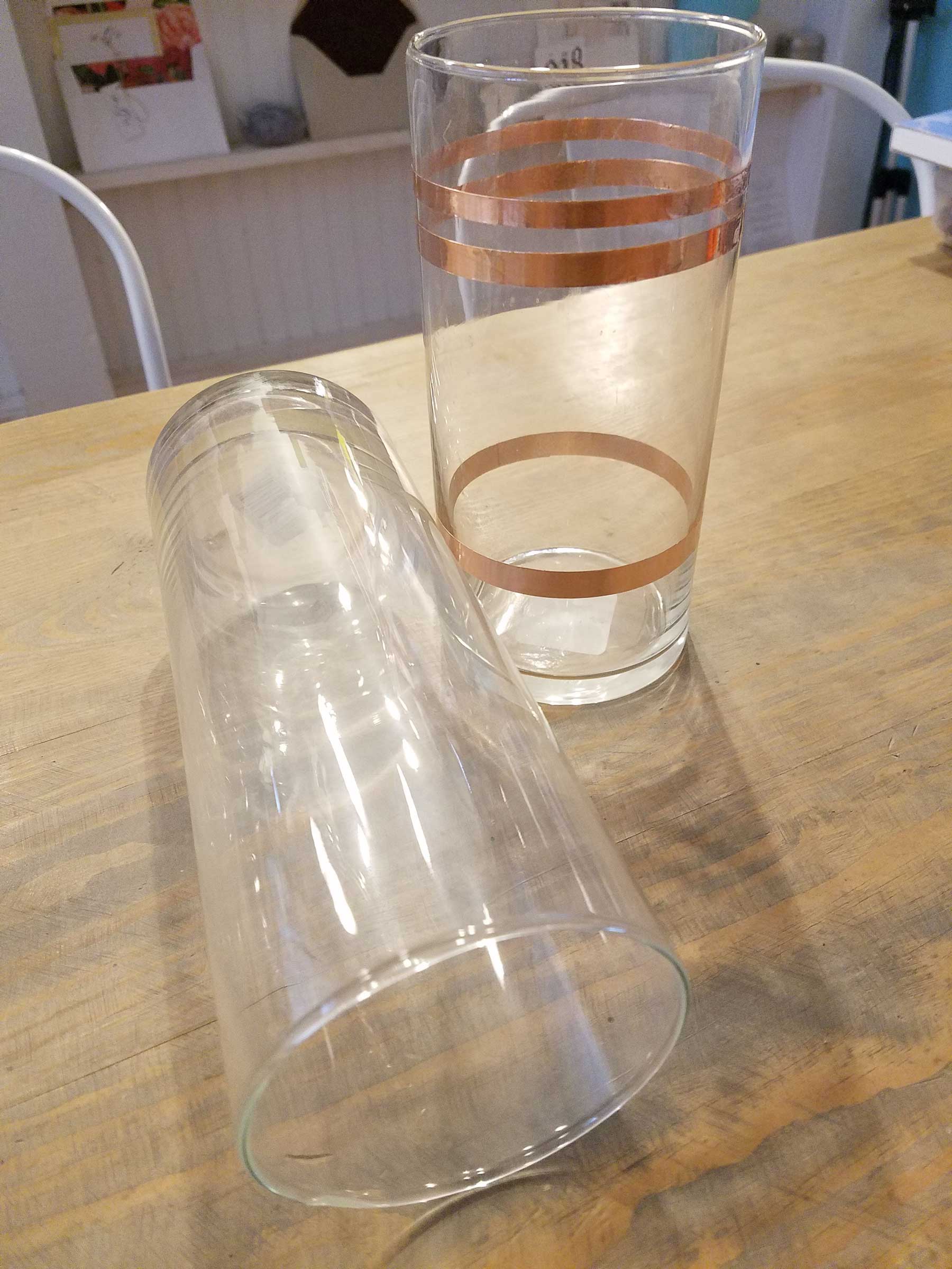 diy vase with copper detail