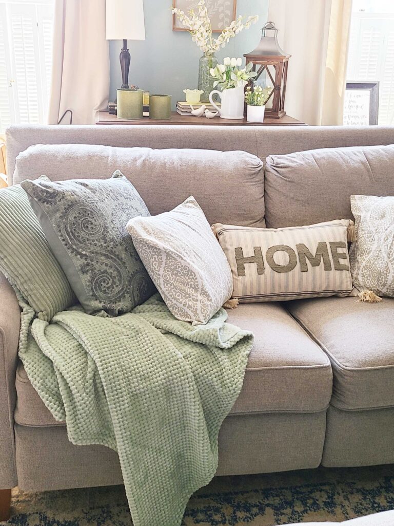 spring sofa decor