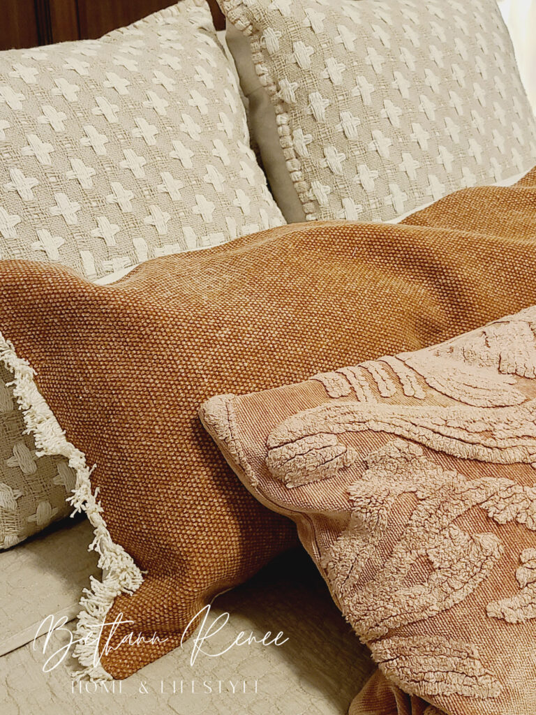 classic and moody fall master bedroom