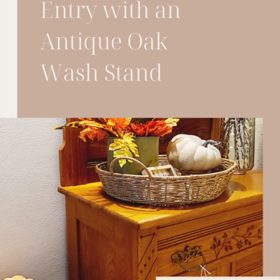 Updated Fall Entry with Antique Oak Wash Stand