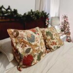 cozy and festive Christmas bedroom in red