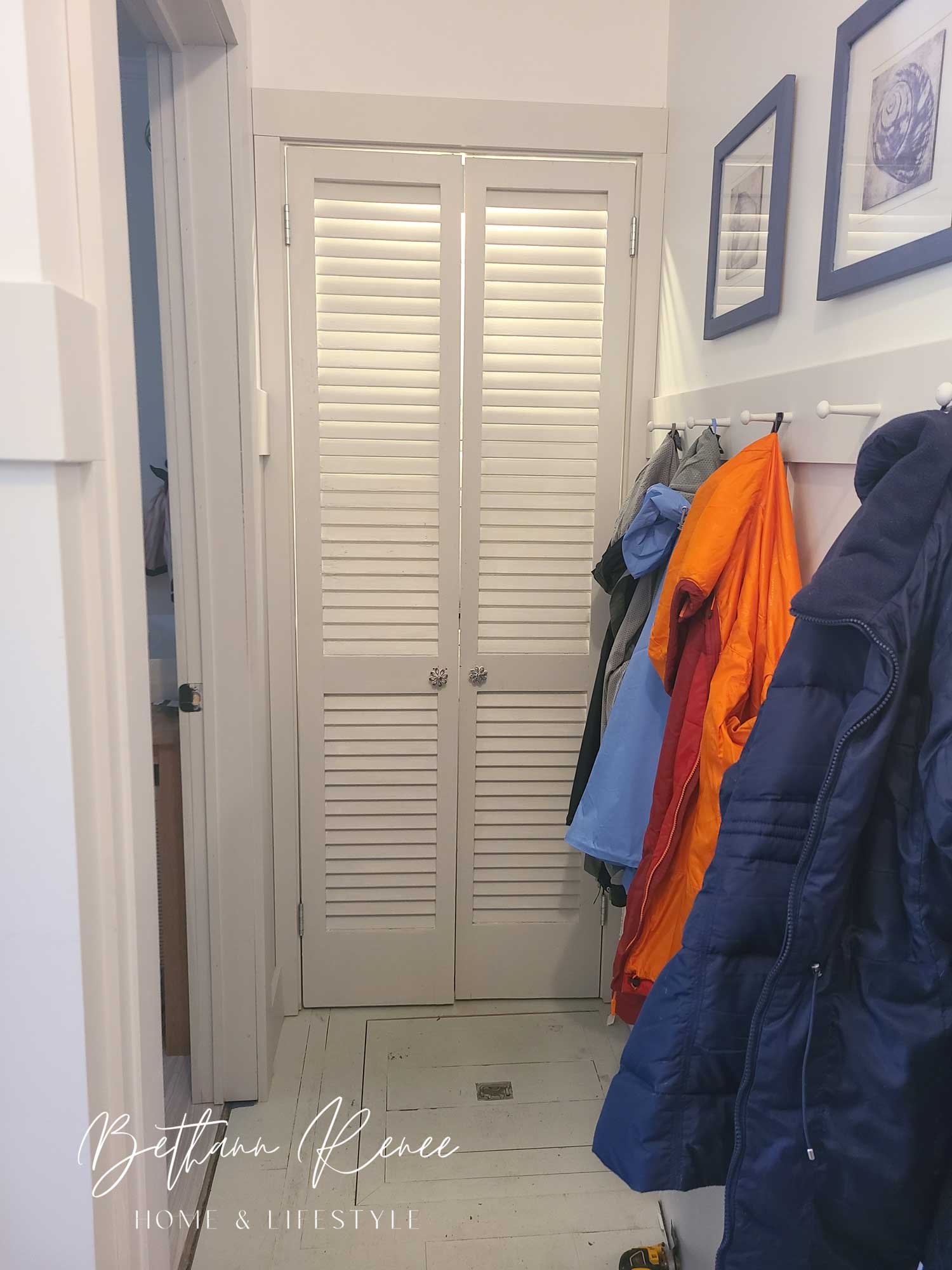 Beach House: Laundry Closet with Repurposed Doors - Bethann Renee