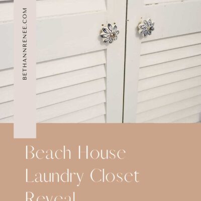 Beach House:  Laundry Closet with Repurposed Doors