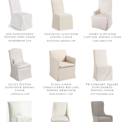 Classic Slipcovered Dining Room Chair Roundup