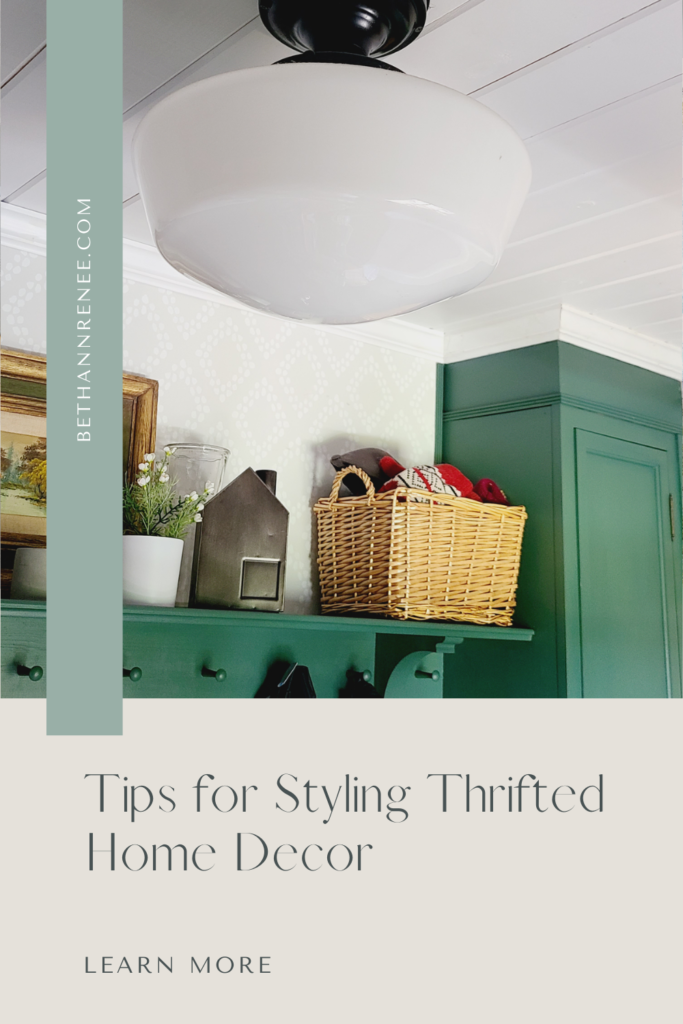 Whether your home decorating style is farmhouse or modern, traditional or cottage, you can create a beautiful and unique look by shopping at thrift stores and flea markets.  