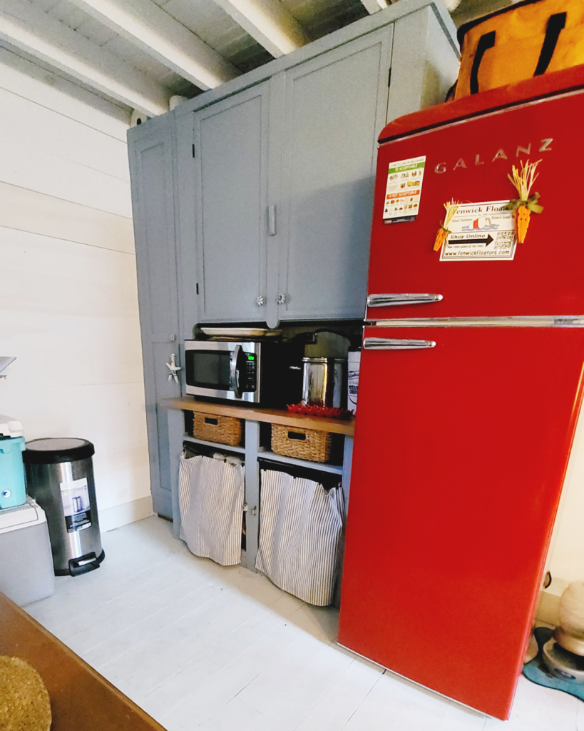 repurposed old beach cottage hutch before